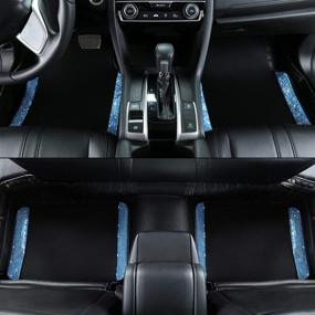 img 2 attached to Bling Crystal Rhinestone Car Floor Mat in 💎 Blue - Breathable & Anti-Slip for Women & Girls