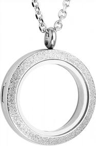 img 3 attached to Stylish Zysta 30Mm Round Locket Pendant Necklace With Clear Glass & Stone Storage For Living Memory