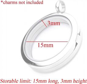 img 4 attached to Stylish Zysta 30Mm Round Locket Pendant Necklace With Clear Glass & Stone Storage For Living Memory