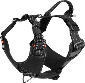 img 4 attached to Elite-Black Mobility Vest With Handle And Chest Protector For Large Dogs - ICEFANG Tactical Dog Harness With Padded Y Front, 5-Point Adjustable, And No-Pull Leash Attachment (Pack Of 1)