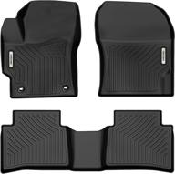 🚗 oedro floor mats for 2020-2022 toyota corolla hybrid le: all-weather guard front & rear 2-row liner set - black tpe custom fit logo