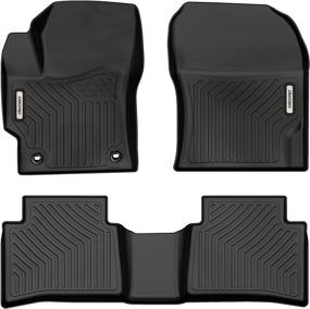 img 4 attached to 🚗 OEDRO Floor Mats for 2020-2022 Toyota Corolla Hybrid LE: All-Weather Guard Front & Rear 2-Row Liner Set - Black TPE Custom Fit