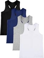 👯 satinior 4-piece girls dance tank tops: racerback crop tops for gymnastics and dance логотип