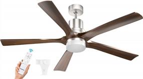 img 4 attached to Ensenior Wood 5CCT 52” Ceiling Fan With Lights Remote Control, Dimmable Bedroom Ceiling Fan, 1200 Lumens, 18W LED, 5 Blades And Reversible DC Motor, For Patio Living Room