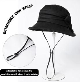 img 2 attached to Packable Vintage Cloche Bucket Hat For Women, Perfect For Church, Derby, Parties And Fashion - Classic Winter Floppy Style In Size Range 55-60CM