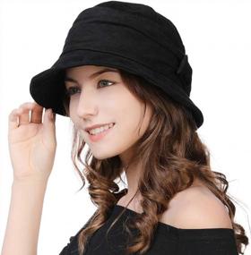 img 4 attached to Packable Vintage Cloche Bucket Hat For Women, Perfect For Church, Derby, Parties And Fashion - Classic Winter Floppy Style In Size Range 55-60CM