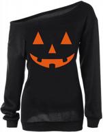 lymanchi women slouchy shirts halloween pumpkin long sleeve sweatshirts pullover логотип