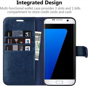 img 2 attached to TPU Shockproof Leather Wallet Flip Case W/ Card Slot & Kickstand For Samsung Galaxy S7 Edge (Blue) - OCASE