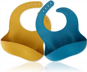 img 4 attached to BPA Free Silicone Baby Bibs With Food Catcher Pocket - Socub Comfortable Waterproof For Babies & Toddlers