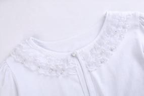 img 2 attached to ZHUANNIAN Lace Beaded Cardigan Bolero For Girls - 3/4 Sleeve Dress Cover-Up