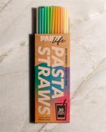 🍝 eco-friendly gluten-free pasta drinking straws - 30 count mixed colors (7.5") by pasta life logo