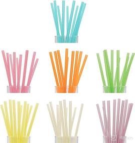 img 1 attached to 🍝 Eco-Friendly Gluten-Free Pasta Drinking Straws - 30 Count Mixed Colors (7.5") by Pasta Life