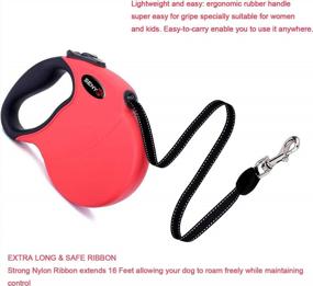 img 3 attached to 16.5Ft Retractable Dog Leash - Durable Eco-Friendly Pet Walking For Dogs Up To 100 Pounds (Red)