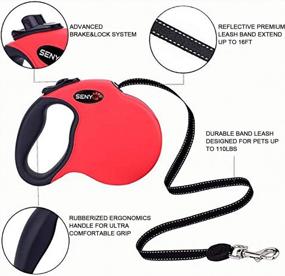 img 2 attached to 16.5Ft Retractable Dog Leash - Durable Eco-Friendly Pet Walking For Dogs Up To 100 Pounds (Red)