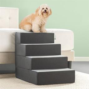 img 4 attached to Zinus Easy Pet Stairs: X-Large Grey Pet Ramp or Ladder for Easy Access