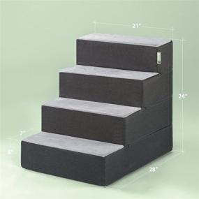 img 3 attached to Zinus Easy Pet Stairs: X-Large Grey Pet Ramp or Ladder for Easy Access
