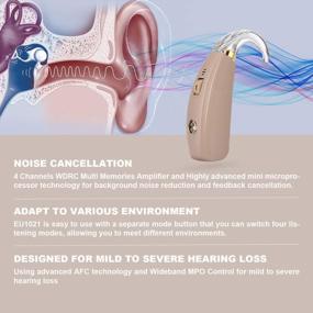 img 1 attached to Перезаряжаемые слуховые аппараты для взрослых и пожилых людей - усилители звука Maihear с шумоподавлением, 4 программы, 1 пара - идеальные подарки для отцов и матерей с нарушениями слуха