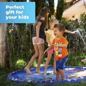 img 1 attached to Chuchik Splash Pad For Toddler Fun – 68” Water Play Mat With Sprinkler, Outdoor Inflatable Water Park For Kids, Wading Pool With Learning Capabilities, Easy Install, Anti-Slip Design, 0.25Mm Thick