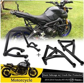 img 4 attached to 🏍️ USA Motorcycle Crash Bar for Yamaha MT-09 FZ-09 XSR900 Tracer 900 - Steel Engine Guard Bumper for Fuel Tank Protection (Black)