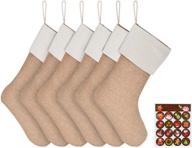 6 pack diy burlap xmas fireplace hanging stockings - perfect for christmas home decor & party decorations | cgboom logo