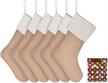 6 pack diy burlap xmas fireplace hanging stockings - perfect for christmas home decor & party decorations | cgboom logo