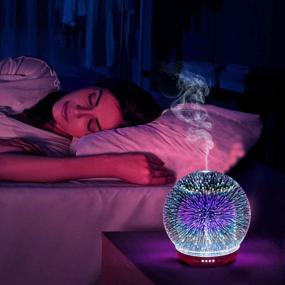 img 2 attached to Enhance Your Home And Office With COOSA 3D Glass Aromatherapy Diffuser - 250Ml Cool Mist Humidifier With Timer, LED Colors And Auto Shut-Off