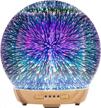 enhance your home and office with coosa 3d glass aromatherapy diffuser - 250ml cool mist humidifier with timer, led colors and auto shut-off logo