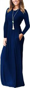 img 3 attached to Women'S Long Sleeve Maxi Dress With Pockets - Loose Casual Plain Dresses By AUSELILY