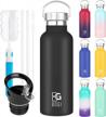 bogi 20oz insulated stainless steel water bottle with straw & leakproof straw lid - bpa-free, ideal for fitness, outdoor sports, camping, and more - keep your drinks hot or cold logo
