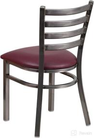 img 1 attached to 🪑 Clear Coated Ladder Back Metal Restaurant Chair with Burgundy Vinyl Seat by Flash Furniture HERCULES Series