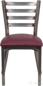 img 3 attached to 🪑 Clear Coated Ladder Back Metal Restaurant Chair with Burgundy Vinyl Seat by Flash Furniture HERCULES Series