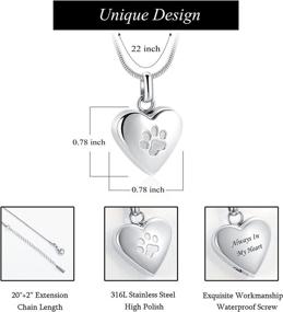 img 3 attached to 🐾 Cherish Your Beloved Pet Forever: Pet Cremation Jewelry Pendant with Paw Print Design