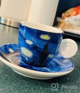 img 1 attached to Coffeezone Vincent Van Gogh Art The Starry Night Porcelain Latte Art Coffee Cup Saucer (Latte 10 Oz) review by Carlos Henley