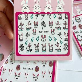 img 3 attached to 12 листов, наклейки для дизайна ногтей, милые мультяшные пасхальные яйца, кролик, самоклеящиеся 3D наклейки для ногтей, детские украшения для дизайна ногтей