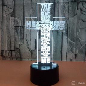 img 1 attached to Cross 3D Night Light - Christ Cross Church Decor 3D Optical Illusion LED Lamp - 7 Colors Black Base Bedside Lamp Birthday Gifts For Christian And Room Decor