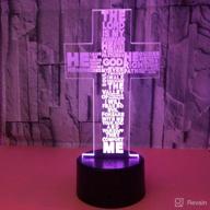 cross 3d night light - christ cross church decor 3d optical illusion led lamp - 7 colors black base bedside lamp birthday gifts for christian and room decor logo