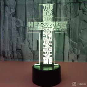 img 2 attached to Cross 3D Night Light - Christ Cross Church Decor 3D Optical Illusion LED Lamp - 7 Colors Black Base Bedside Lamp Birthday Gifts For Christian And Room Decor