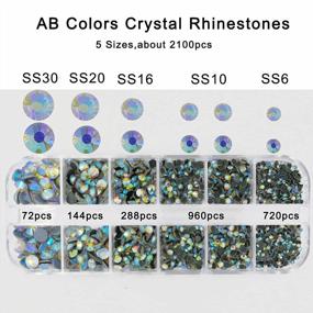 img 1 attached to 2000Pcs Crystal AB Nail Rhinestones - Glass Gems For Nails Art Decorations (AB Blue) | AddFavor