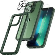 tauri defender for iphone 13 pro max case, 6.7 inch - shockproof slim cover with 2 pack tempered glass screen protector + 2 pack camera lens protector - military grade drop protection logo