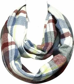 img 1 attached to Bowbear Tartan Winter Infinity Scarf & Beanie Set - Stay Warm In Style!
