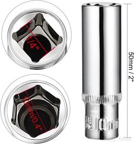 img 2 attached to 🔧 Efficient Metric Deep Socket Set: uxcell 4 Pcs 1/4 Inch Drive 10mm 6-Point Cr-V Socket