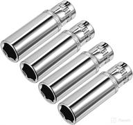 🔧 efficient metric deep socket set: uxcell 4 pcs 1/4 inch drive 10mm 6-point cr-v socket логотип