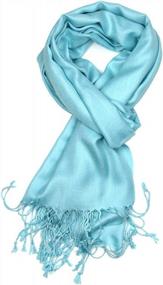 img 3 attached to Soft Silky Pashmina Shawl Wrap Scarf For Weddings & Bridesmaid Dresses - Achillea