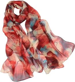 img 2 attached to Floral Chiffon Scarves Shawls Adults Women's Accessories in Scarves & Wraps