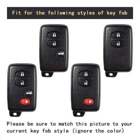 img 1 attached to Чехол TANGSEN Smart Key Fob, совместимый с Toyota Avalon Camry Corolla Highlander Prius RAV4 Sequoia VENZA Scion FR-S Subaru BRZ Черный узор из углеродного волокна ABS Силиконовая резина Night-Luminous Blue