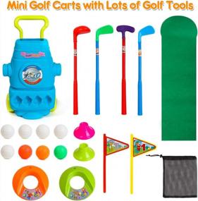 img 3 attached to Meland Kids Golf Club Set - Toddler Sports Toys Gift For Boys Girls 3-6 Years Old (Light Blue)