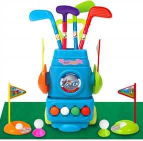 img 4 attached to Meland Kids Golf Club Set - Toddler Sports Toys Gift For Boys Girls 3-6 Years Old (Light Blue)