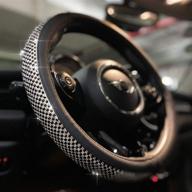 💎 enhance your driving experience with pinctrot bling bling steering wheel cover - featuring jumbo crystal rhinestones, anti-slip diamond leather, universal fit, 15 inch (black) логотип