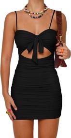 img 4 attached to Unleash Your Inner Goddess With BORIFLORS' Bodycon Cut-Out Mini Dress For Women