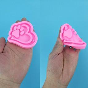 img 2 attached to Rainmae 4 Pcs Love Paw Print Keychain Silicone Resin Molds Heart Bear Dog Paw Candy Fondant Mold With 20 Pcs Keyrings For Make Bag Tag Dog Tags, Christmas Mold For Epoxy Resin Crafts, Resin Keychains